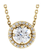 Colar Halo em Ouro 14k com Diamantes de Laboratório