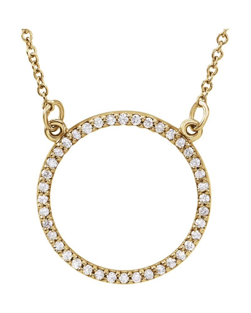 Colar Círculo Delicado em Ouro 14k com Diamantes de Laboratório