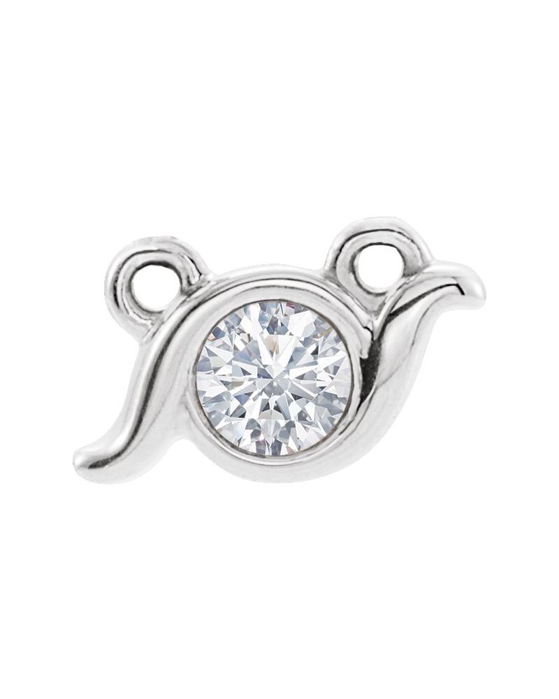 Colar Família Barra com Cravação Bezel em Ouro 14k com Diamantes de Laboratório
