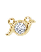 Colar Família Barra com Cravação Bezel em Ouro 14k com Diamantes de Laboratório