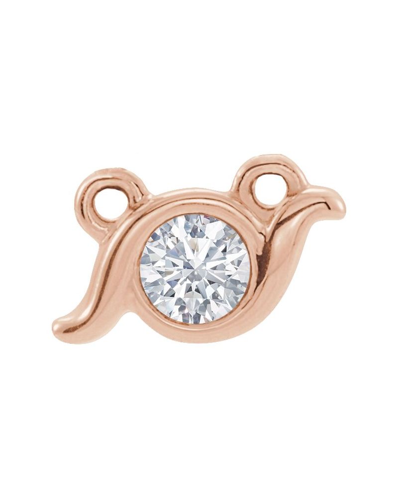 Colar Família Barra com Cravação Bezel em Ouro 14k com Diamantes de Laboratório