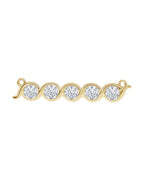 Colar Família Barra com Cravação Bezel em Ouro 14k com Diamantes de Laboratório