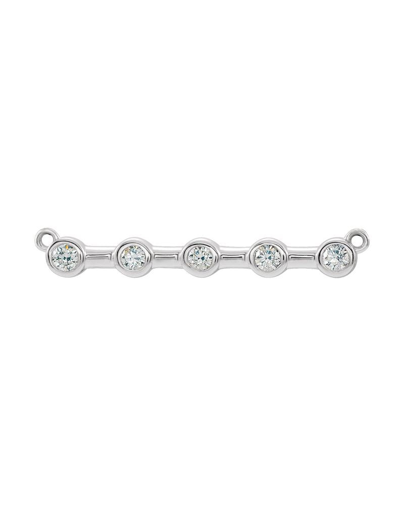Colar Barra com Cravação Bezel em Ouro 14k com Diamantes de Laboratório – Modelo 2