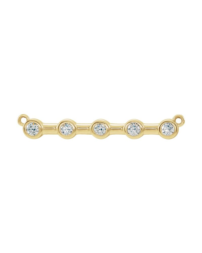 Colar Barra com Cravação Bezel em Ouro 14k com Diamantes de Laboratório – Modelo 2