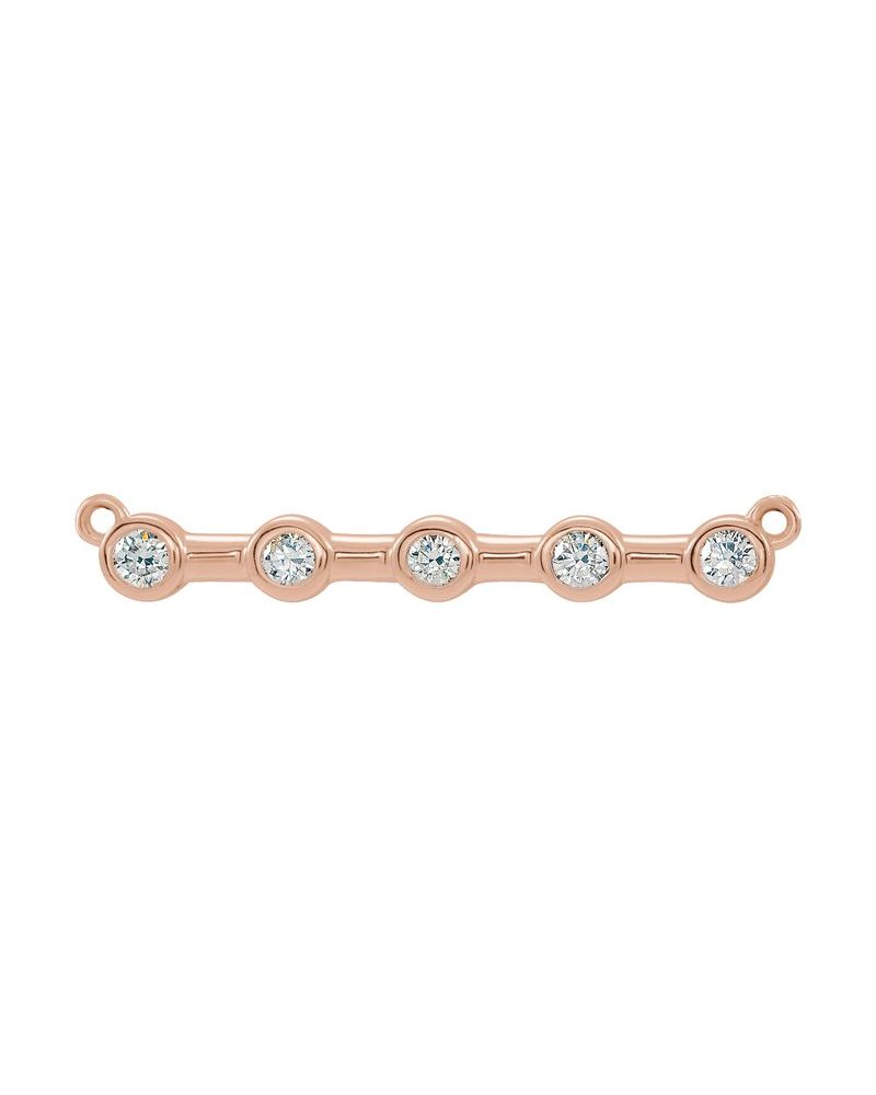 Colar Barra com Cravação Bezel em Ouro 14k com Diamantes de Laboratório – Modelo 2