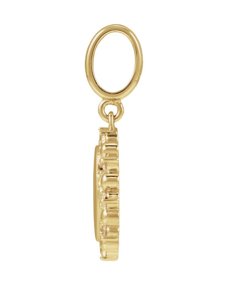 Pingente para Gravação Cravejado em Ouro 14k com Diamantes de Laboratório