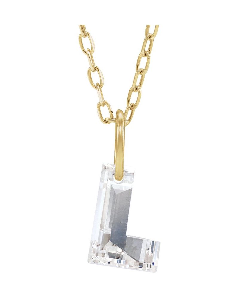 Colar Inicial em Ouro 14k com Diamantes de Laboratório