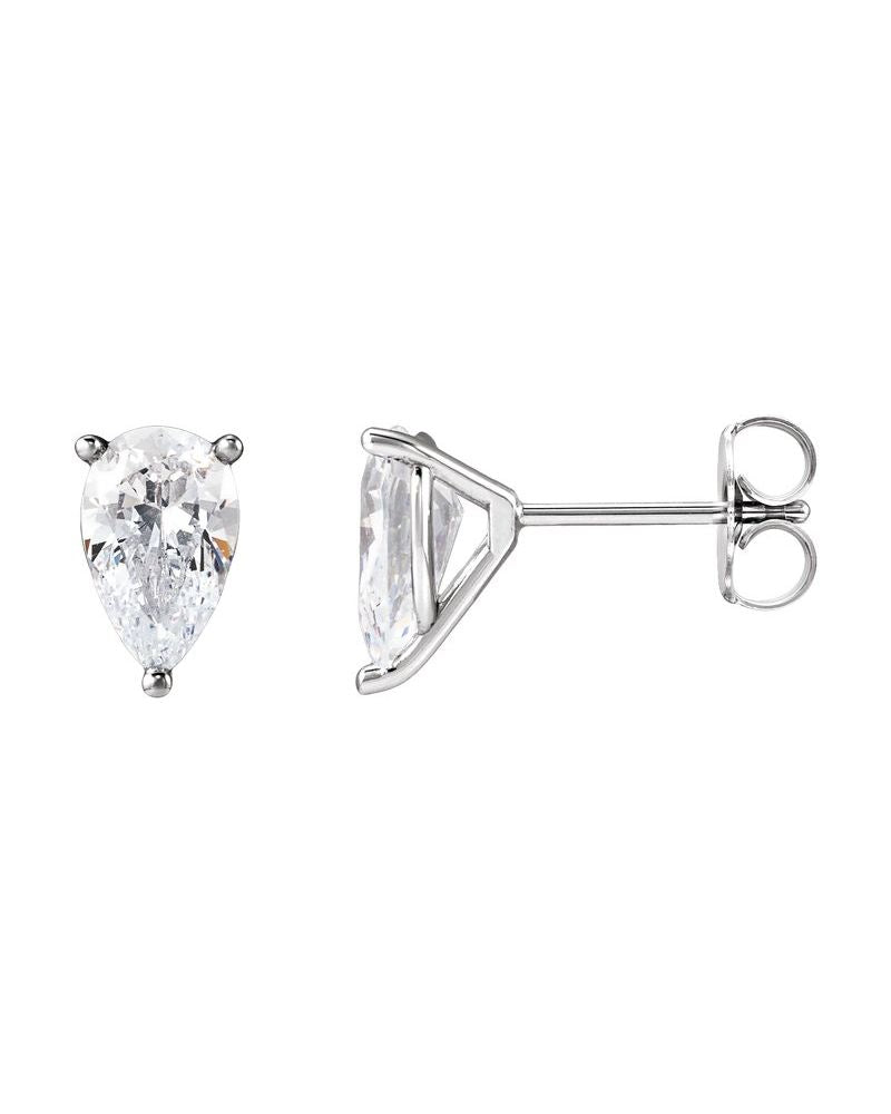 Brinco Gota Três Garras Coquetel em Ouro 14k com Diamantes Naturais