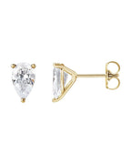 Brinco Gota Três Garras Coquetel em Ouro 14k com Diamantes Naturais