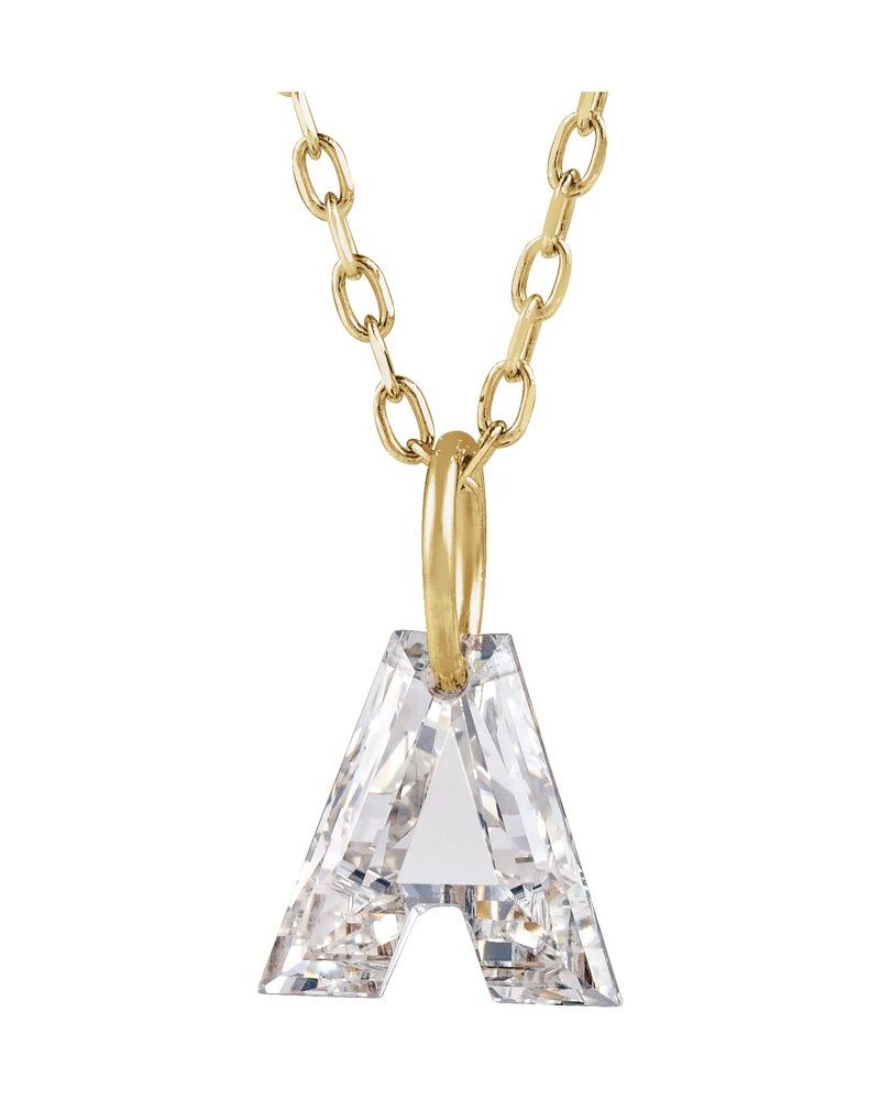 Colar Inicial em Ouro 14k com Diamantes de Laboratório