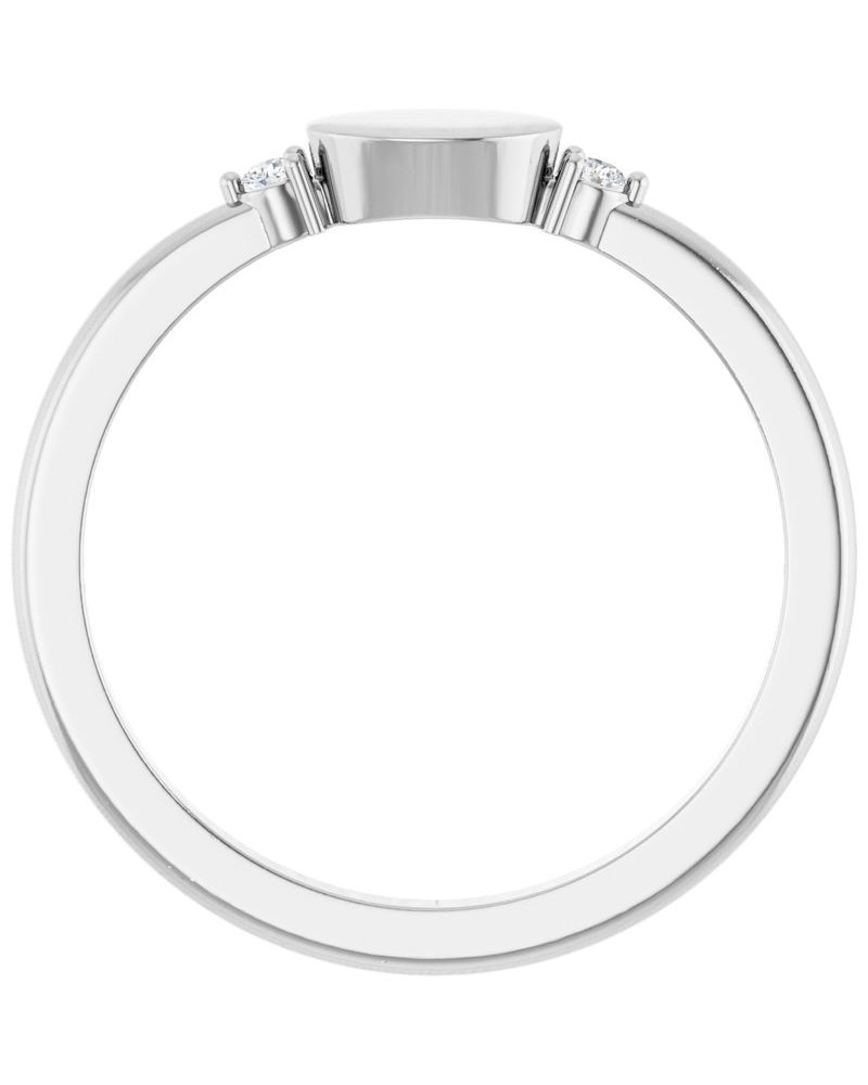 Anel Chevalier para Gravação Cravejado em Ouro 14k com Diamantes de Laboratório – Modelo 2