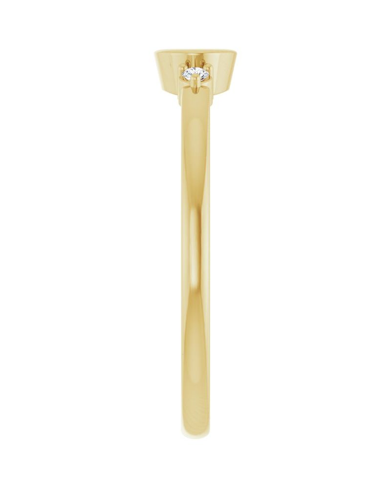 Anel Chevalier para Gravação Cravejado em Ouro 14k com Diamantes Naturais – Modelo 4