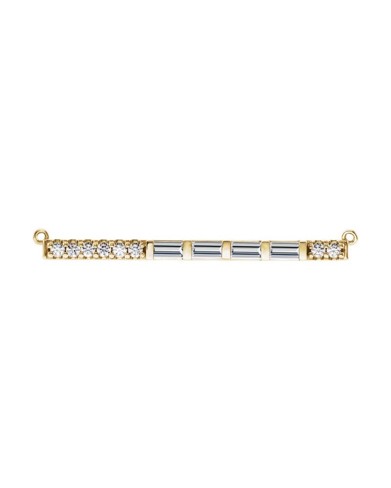 Colar Família Barra em Ouro 14k com Diamantes de Laboratório – Modelo 7