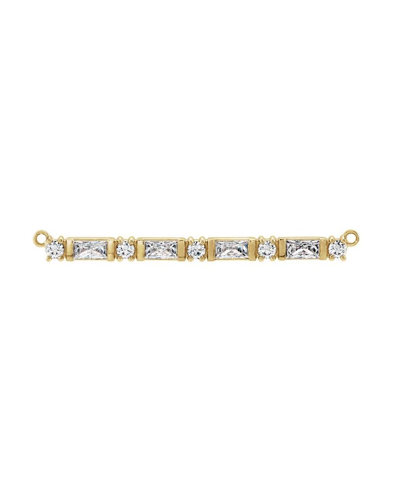 Colar Família Barra em Ouro 14k com Diamantes de Laboratório – Modelo 4