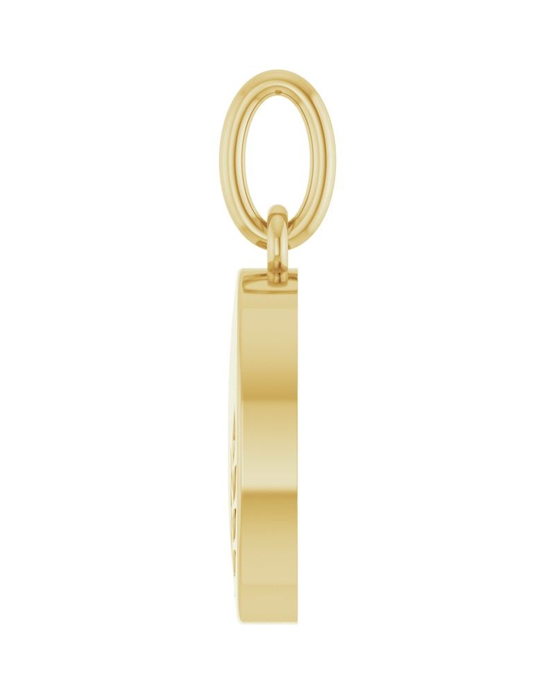 Pingente Floral para Gravação em Ouro 14k com Diamantes de Laboratório