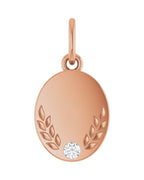 Pingente Floral para Gravação em Ouro 14k com Diamantes de Laboratório