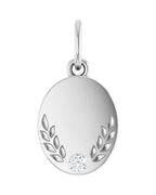 Pingente Floral para Gravação em Ouro 14k com Diamantes de Laboratório