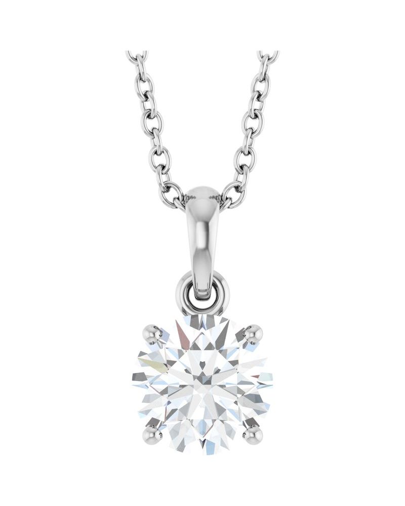 Colar Solitário em Ouro 14k com Diamantes de Laboratório – Modelo 6