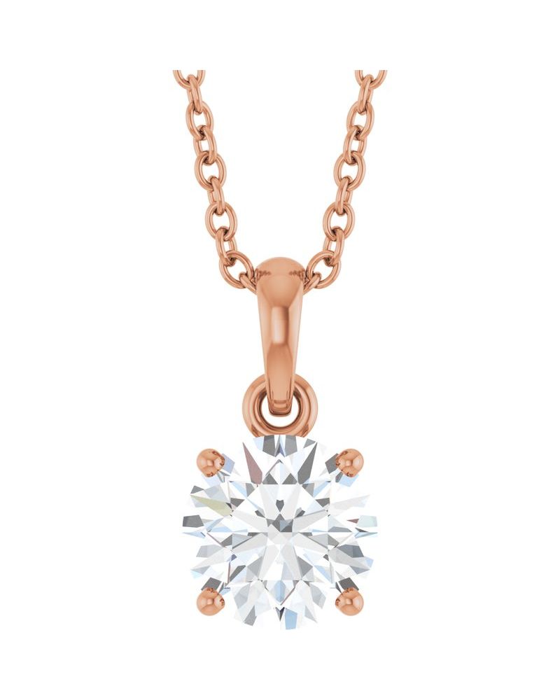 Colar Solitário em Ouro 14k com Diamantes de Laboratório – Modelo 6