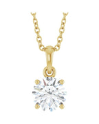 Colar Solitário em Ouro 14k com Diamantes de Laboratório – Modelo 6