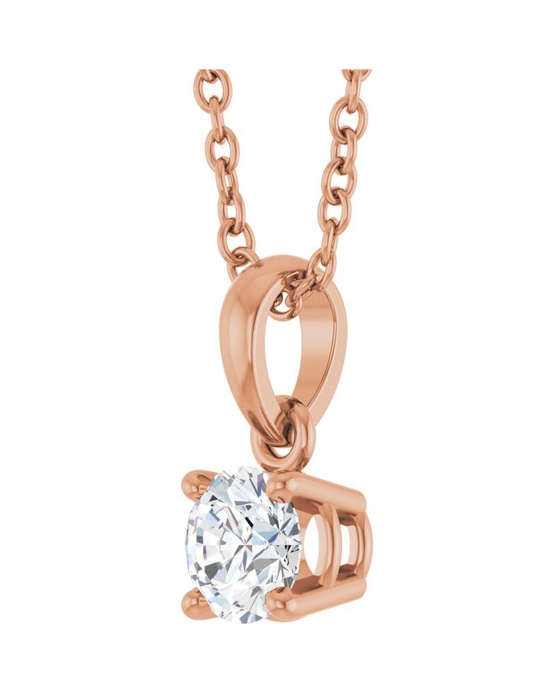 Colar Solitário em Ouro 14k com Diamantes de Laboratório – Modelo 6