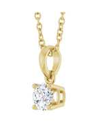Colar Solitário em Ouro 14k com Diamantes de Laboratório – Modelo 6