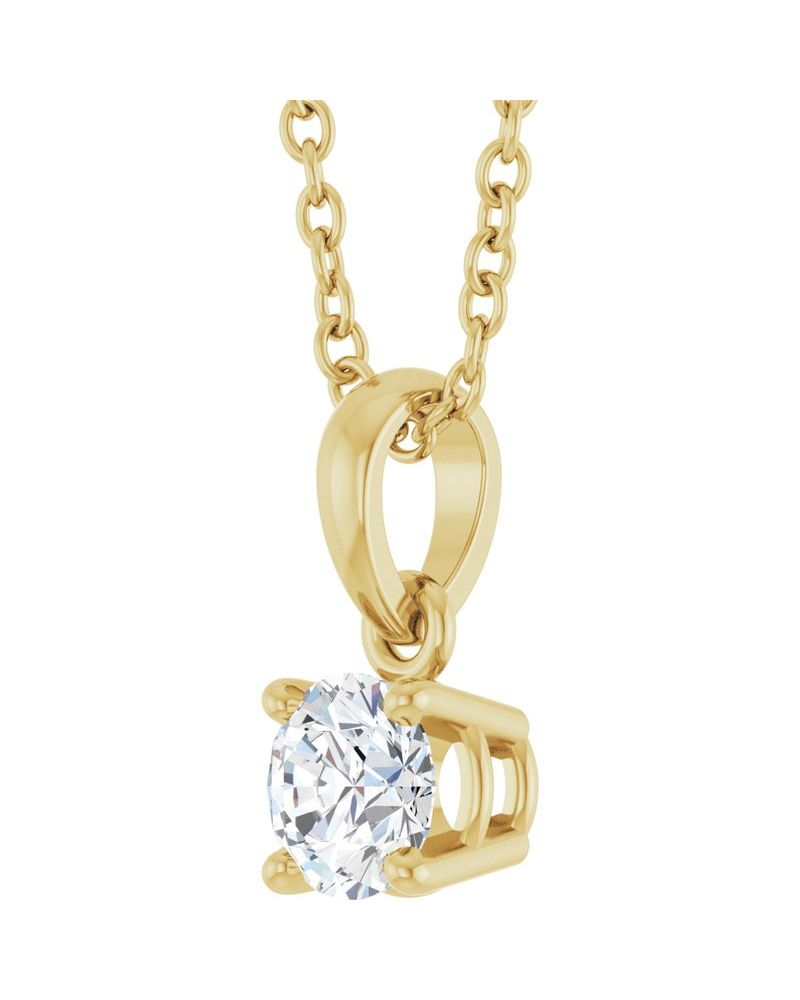 Colar Solitário em Ouro 14k com Diamantes de Laboratório – Modelo 6