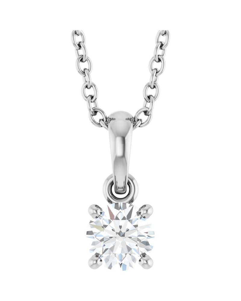 Colar Solitário em Ouro 14k com Diamantes de Laboratório – Modelo 6