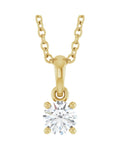 Colar Solitário em Ouro 14k com Diamantes de Laboratório – Modelo 6