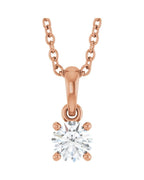 Colar Solitário em Ouro 14k com Diamantes de Laboratório – Modelo 6