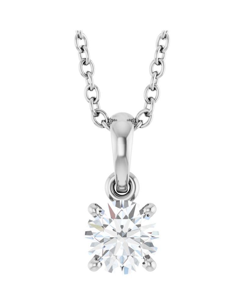 Colar Solitário em Ouro 14k com Diamantes de Laboratório – Modelo 6