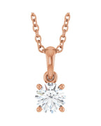 Colar Solitário em Ouro 14k com Diamantes de Laboratório – Modelo 6