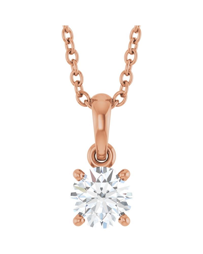 Colar Solitário em Ouro 14k com Diamantes de Laboratório – Modelo 6