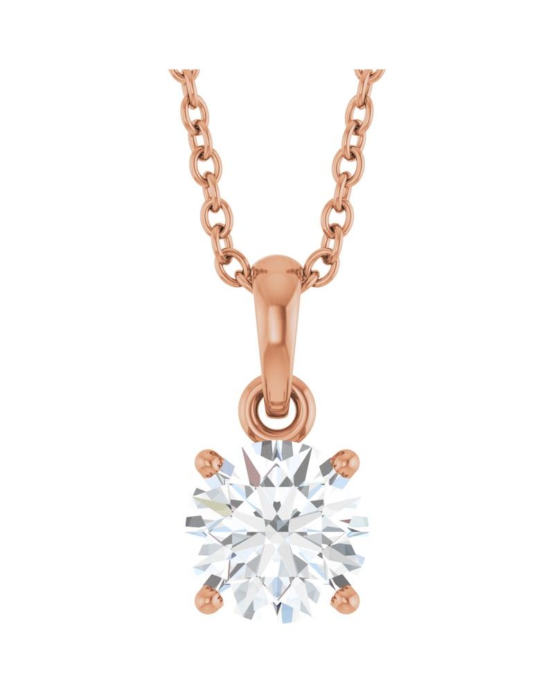 Colar Solitário em Ouro 14k com Diamantes de Laboratório – Modelo 6
