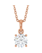 Colar Solitário em Ouro 14k com Diamantes de Laboratório – Modelo 6