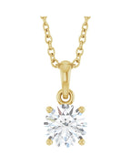 Colar Solitário em Ouro 14k com Diamantes de Laboratório – Modelo 6