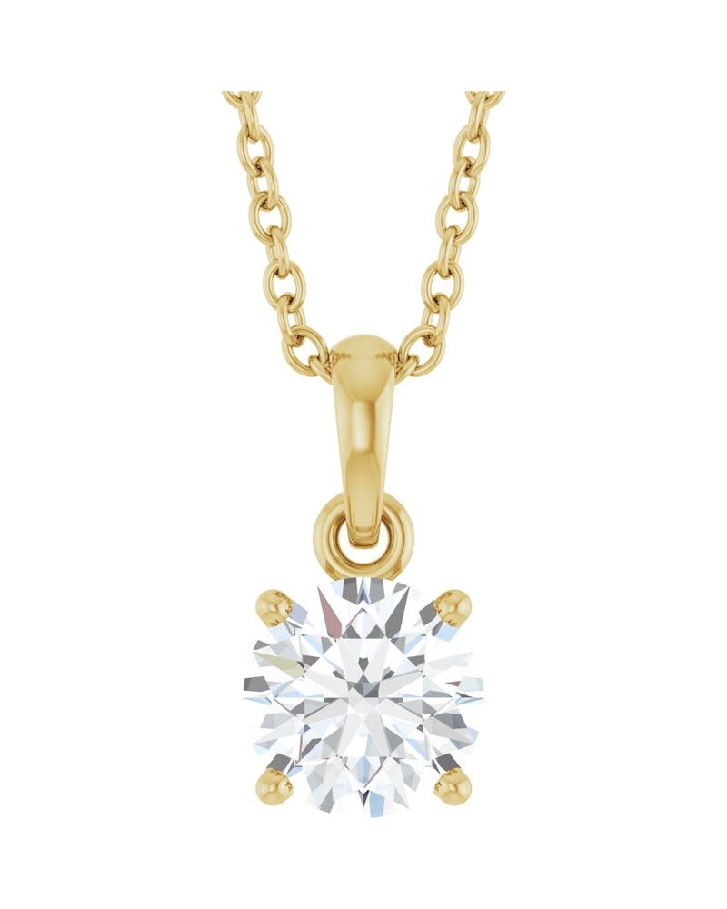 Colar Solitário em Ouro 14k com Diamantes de Laboratório – Modelo 6