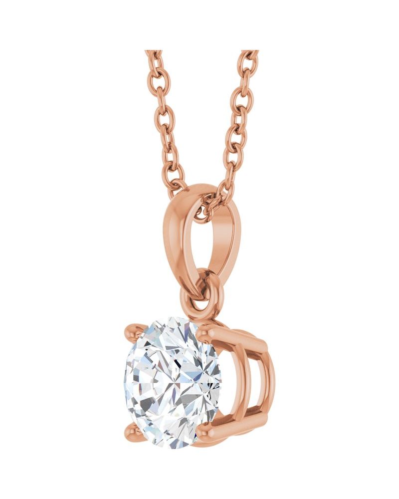Colar Solitário em Ouro 14k com Diamantes de Laboratório – Modelo 6