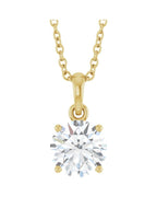 Colar Solitário em Ouro 14k com Diamantes de Laboratório – Modelo 6