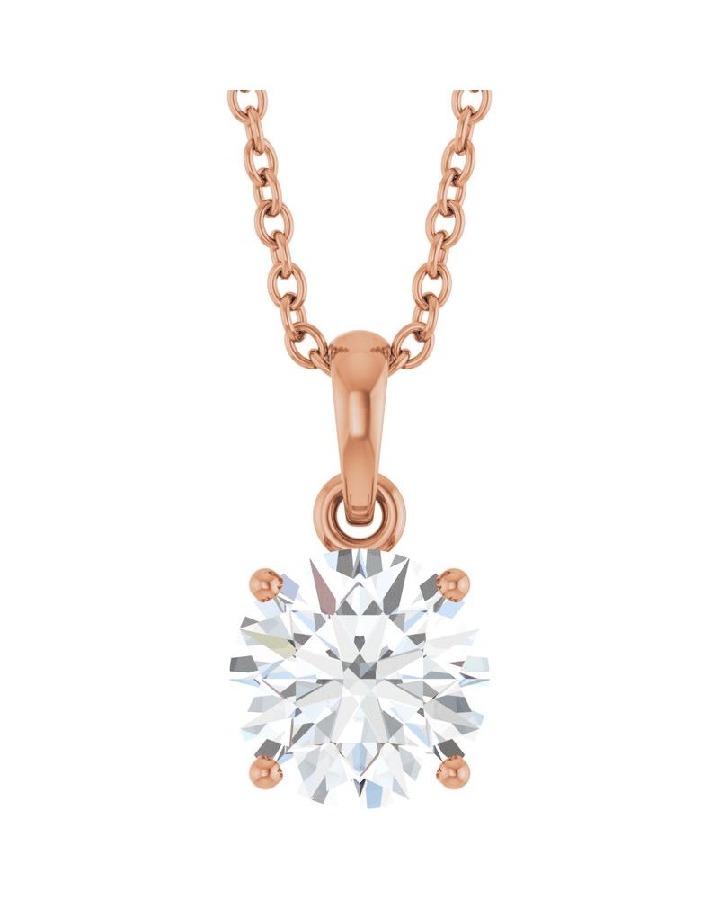 Colar Solitário em Ouro 14k com Diamantes de Laboratório – Modelo 6