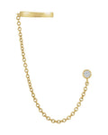 Ear Cuff em Ouro 14k com Diamantes Naturais