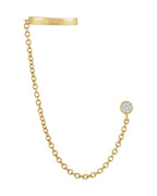 Ear Cuff em Ouro 14k com Diamantes Naturais