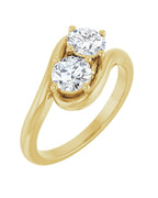 Anel Duas Pedras Bypass em Ouro 14k com Diamantes Naturais – Modelo 4