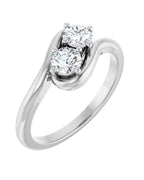Anel Duas Pedras Bypass em Ouro 14k com Diamantes Naturais – Modelo 4