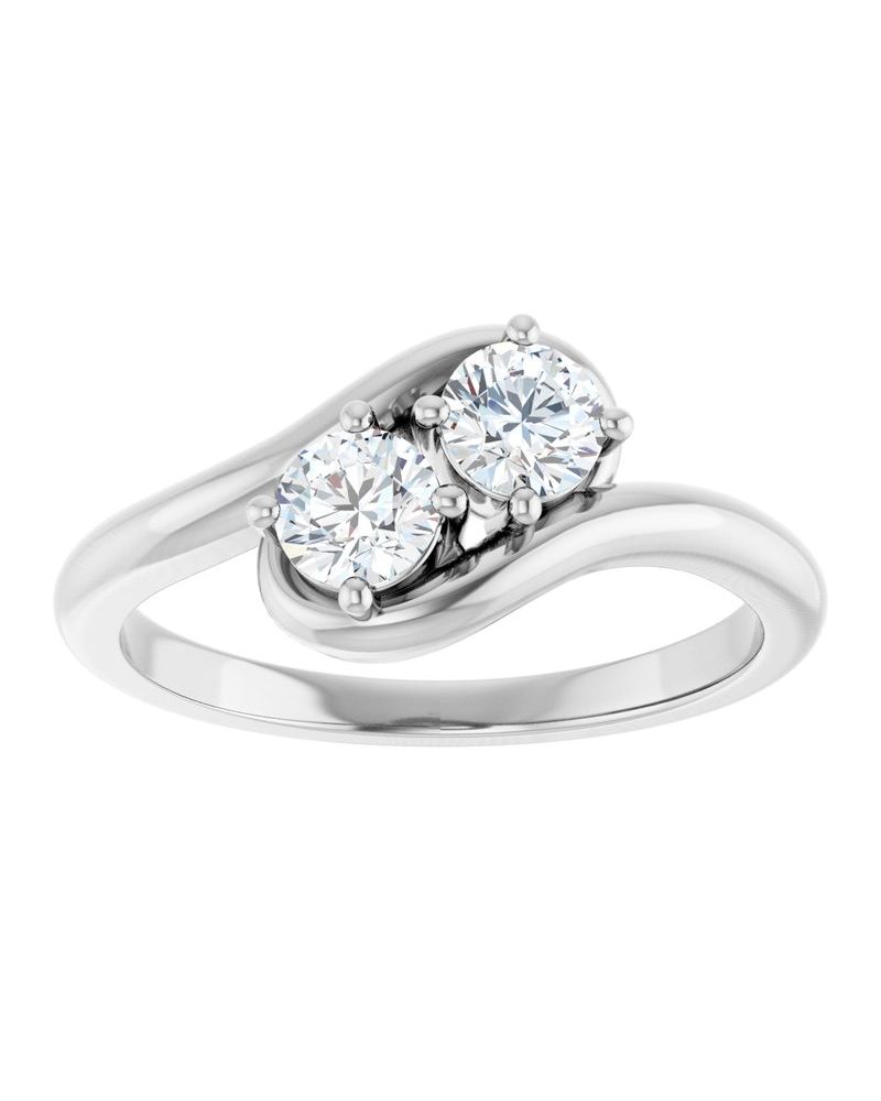 Anel Duas Pedras Bypass em Ouro 14k com Diamantes Naturais – Modelo 4