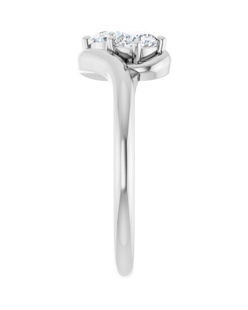 Anel Duas Pedras Bypass em Ouro 14k com Diamantes Naturais – Modelo 4
