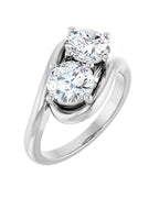 Anel Duas Pedras Bypass em Ouro 14k com Diamantes Naturais – Modelo 4