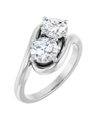 Anel Duas Pedras Bypass em Ouro 14k com Diamantes Naturais – Modelo 4