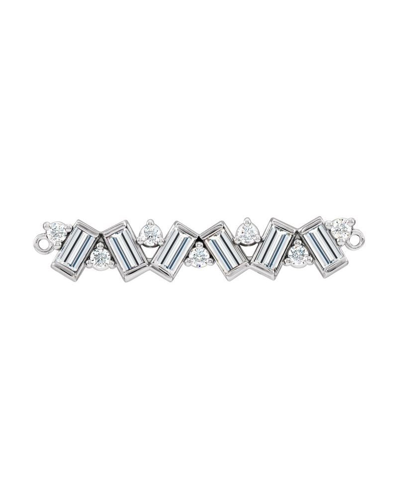 Colar Família Barra em Ouro 14k com Diamantes de Laboratório – Modelo 6