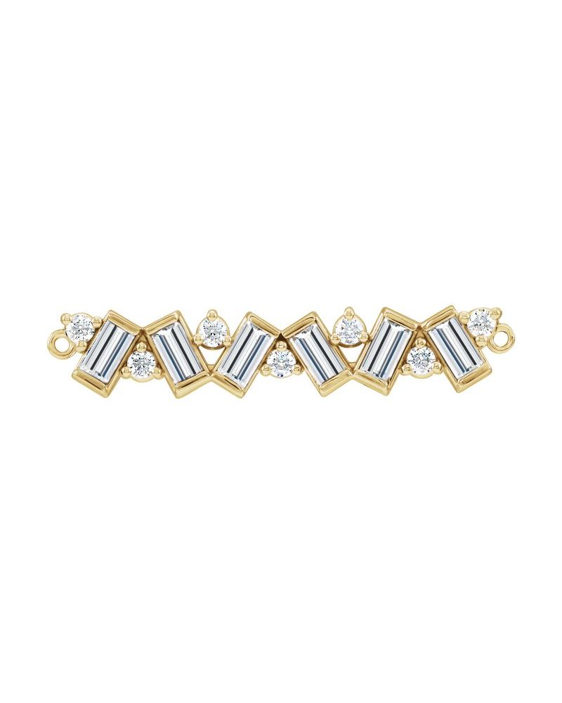 Colar Família Barra em Ouro 14k com Diamantes de Laboratório – Modelo 6